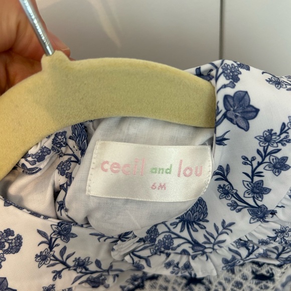 Floral Blue and White Kids One Piece - Picture 3 of 3